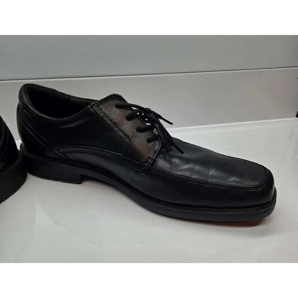 Rockport TruTech Mens Black Leather Square Toe Oxford Dress Shoes A13013 Size 15